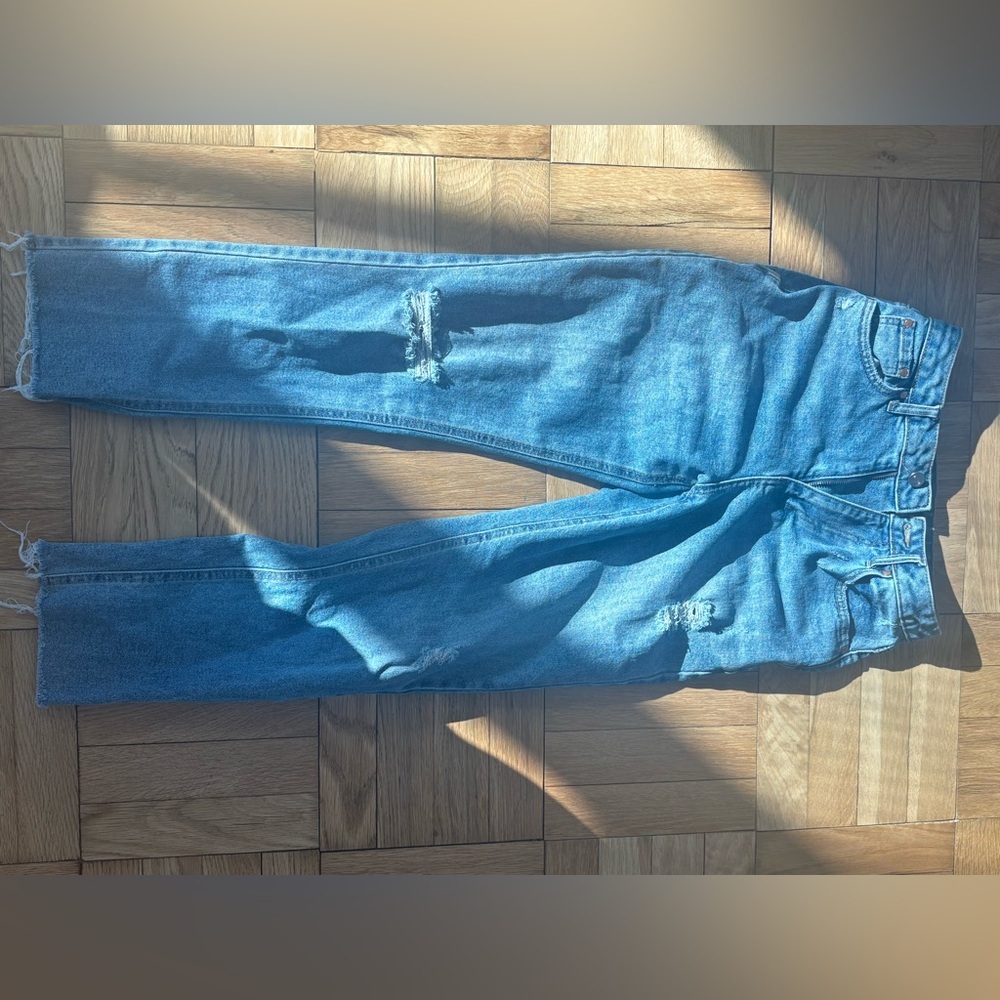 Stylish Blue Straight Leg Women's Jeans - Picture 2 of 4